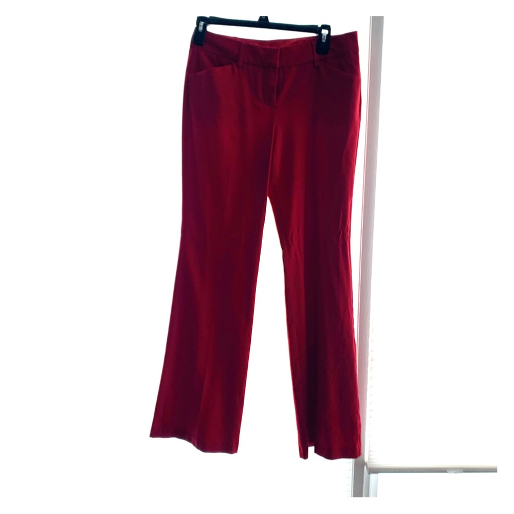 Red flare dress pants